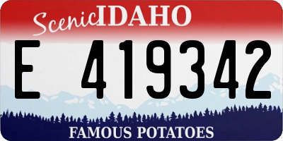 ID license plate E419342