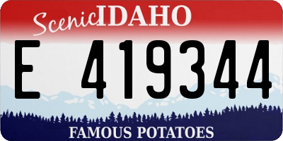 ID license plate E419344