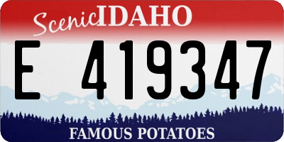 ID license plate E419347