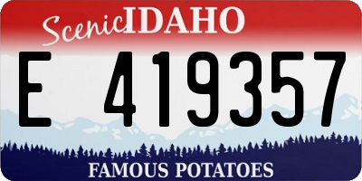 ID license plate E419357