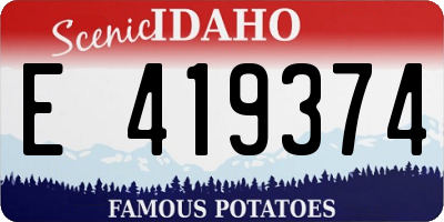 ID license plate E419374
