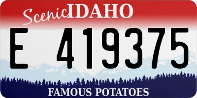 ID license plate E419375