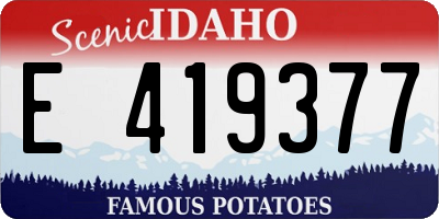 ID license plate E419377