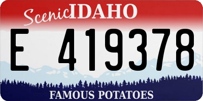 ID license plate E419378