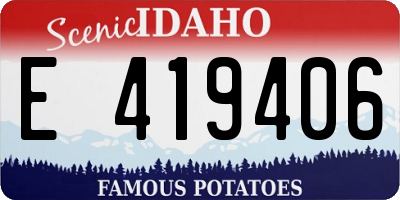 ID license plate E419406