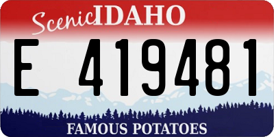 ID license plate E419481
