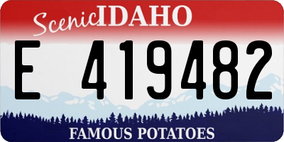ID license plate E419482