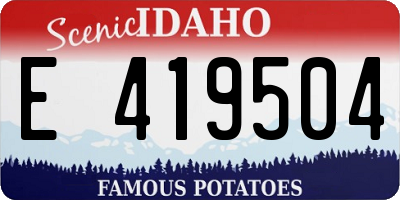 ID license plate E419504