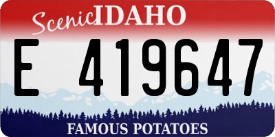 ID license plate E419647