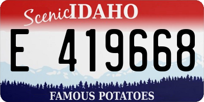 ID license plate E419668