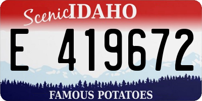 ID license plate E419672