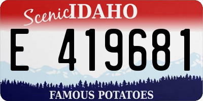 ID license plate E419681