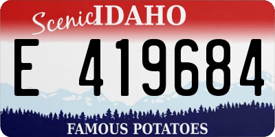 ID license plate E419684