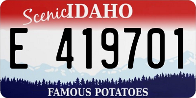 ID license plate E419701