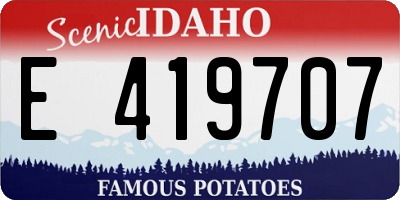 ID license plate E419707