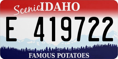 ID license plate E419722