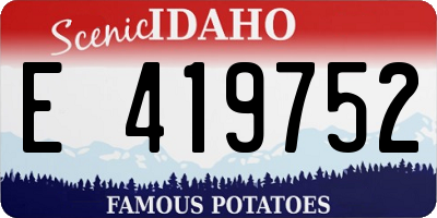 ID license plate E419752