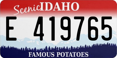 ID license plate E419765