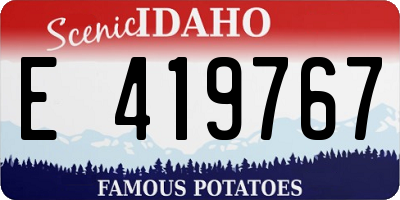 ID license plate E419767