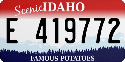 ID license plate E419772