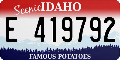 ID license plate E419792
