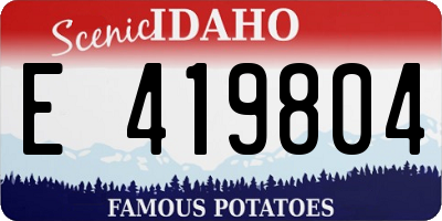 ID license plate E419804