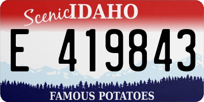 ID license plate E419843