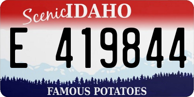 ID license plate E419844