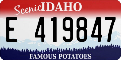 ID license plate E419847