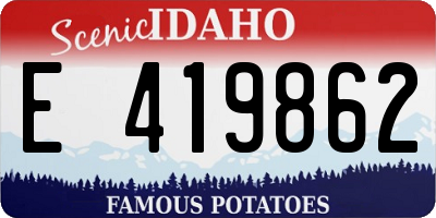 ID license plate E419862
