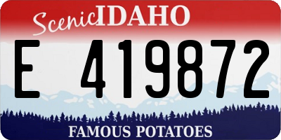 ID license plate E419872