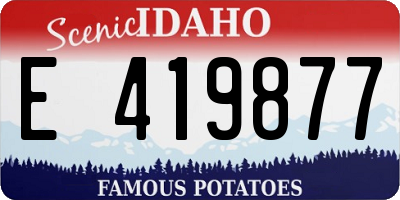 ID license plate E419877
