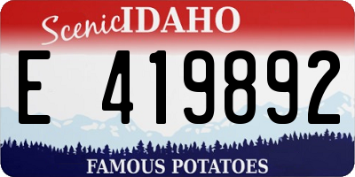 ID license plate E419892