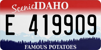 ID license plate E419909