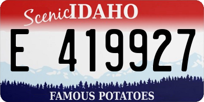 ID license plate E419927