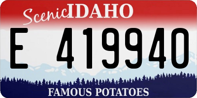 ID license plate E419940