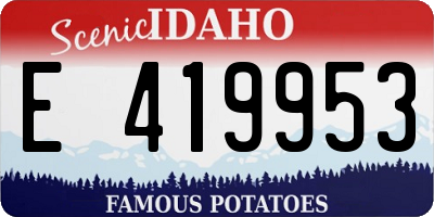 ID license plate E419953
