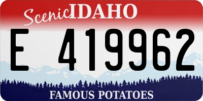 ID license plate E419962