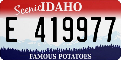 ID license plate E419977