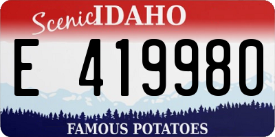 ID license plate E419980