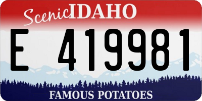 ID license plate E419981
