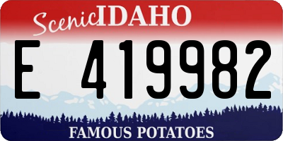 ID license plate E419982