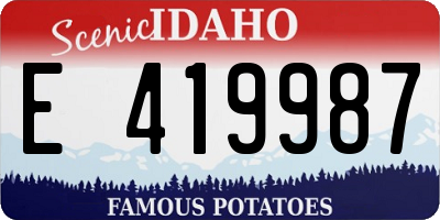 ID license plate E419987