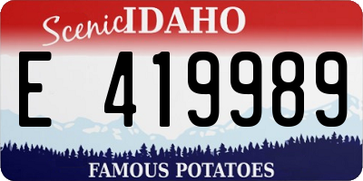 ID license plate E419989