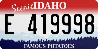 ID license plate E419998
