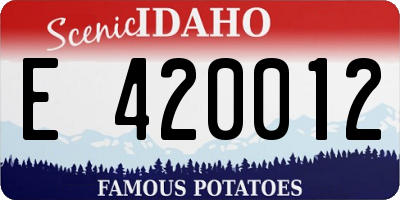 ID license plate E420012