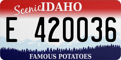 ID license plate E420036
