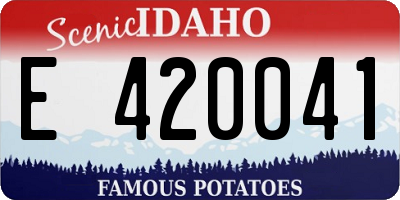 ID license plate E420041