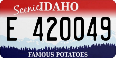 ID license plate E420049
