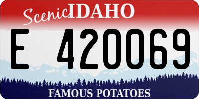 ID license plate E420069